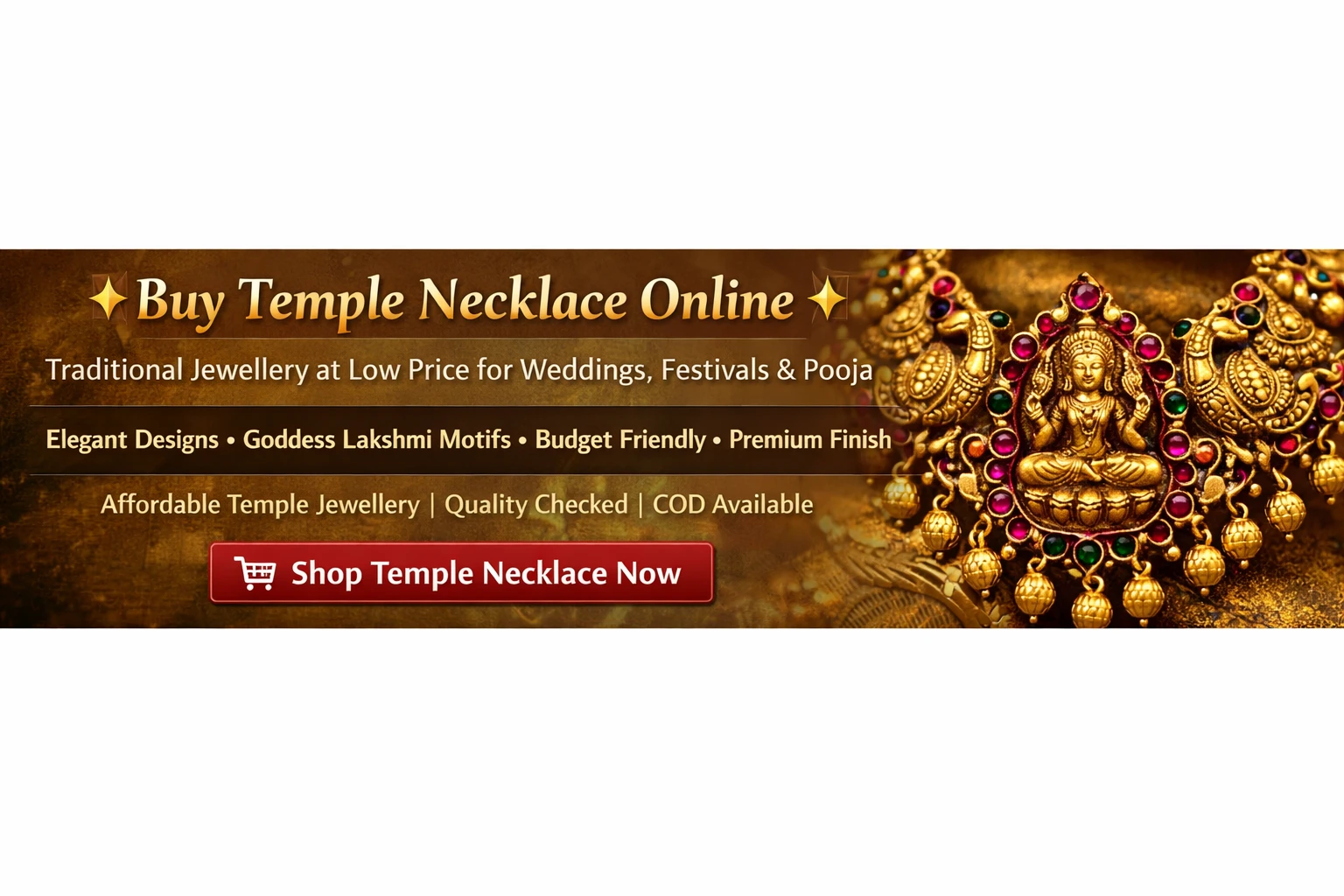 Buy Temple Necklace Online – Traditional Jewellery at Low Price