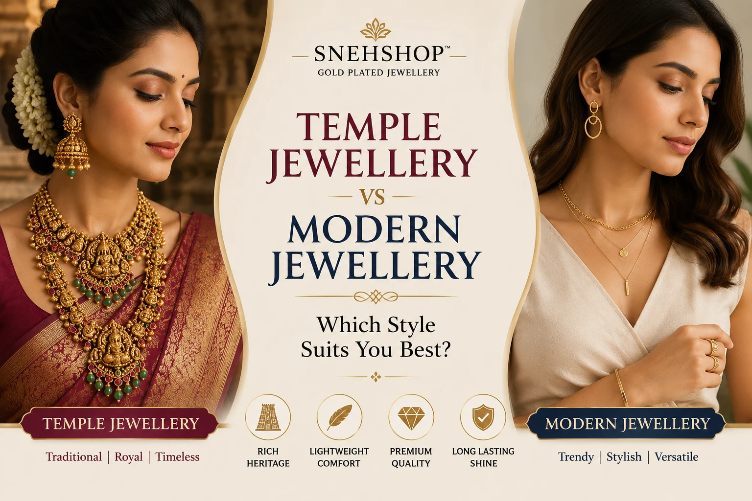 Temple Jewellery vs Modern Jewellery: Which Style Suits You Best?